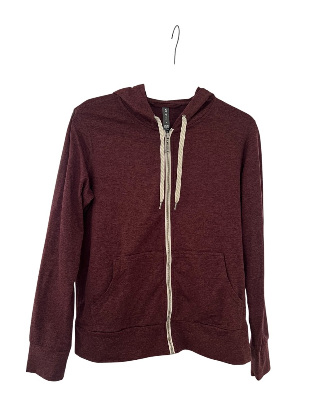 Vuori Halo Modern Full Zip Hoodie Heathered Maroon (S) - Picture 3 of 5